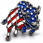 Patriotic American Buffalo – Laser Cut & Hand Painted Wall Decor