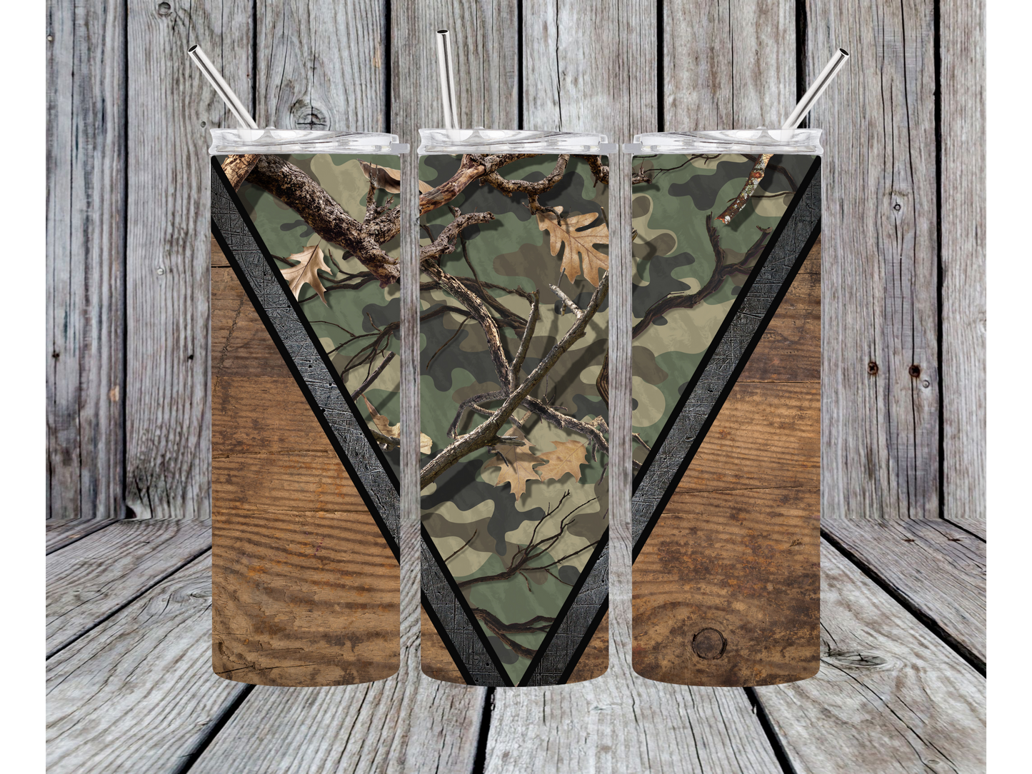 Wood and Camo 20oz Tumbler