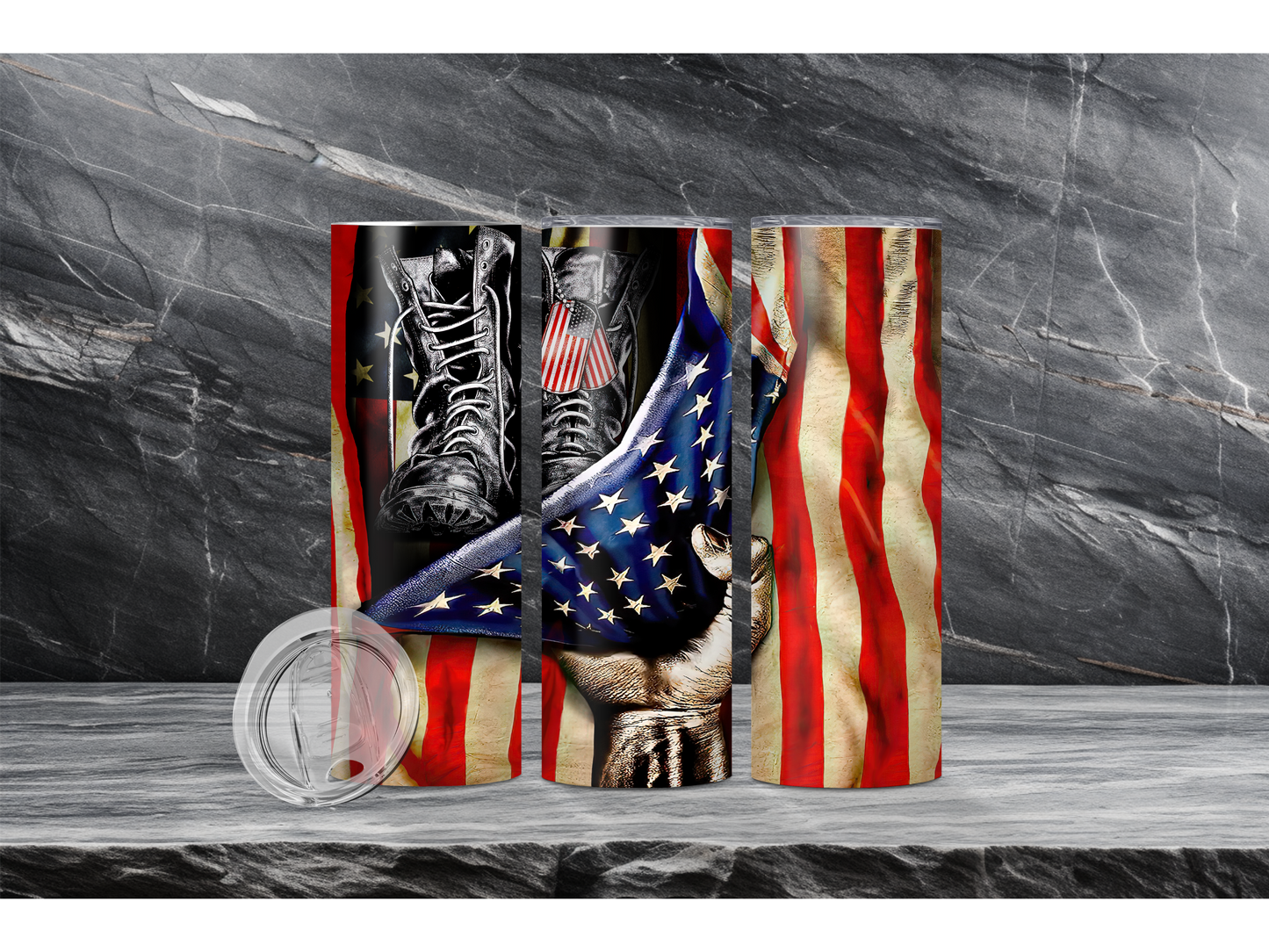 Combat Boots and Flag 20oz Tumbler