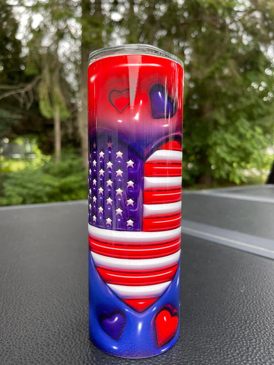 Heart Flag 20oz Tumbler