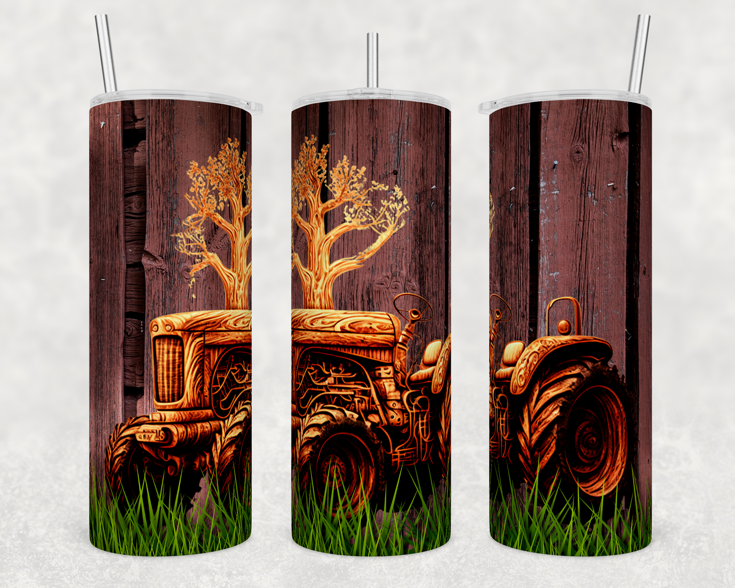 Wood Tractor 20oz Tumbler